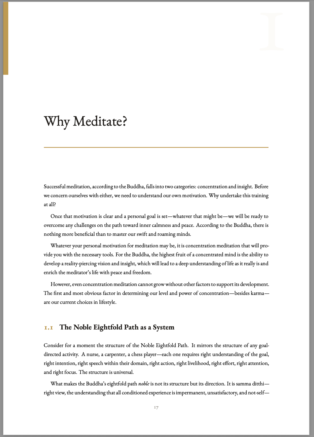 Chapter opening: Why Meditate? — clean EB Garamond typography
